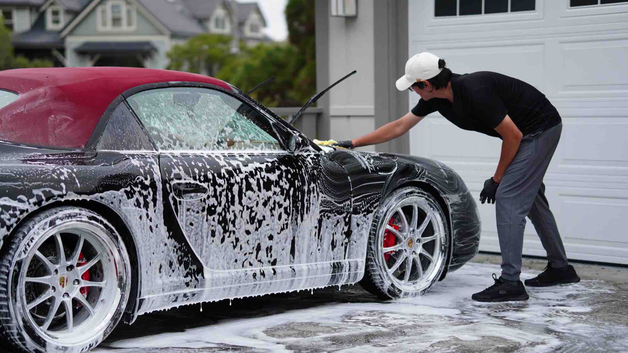 Porsche after paint correction with mirror finish